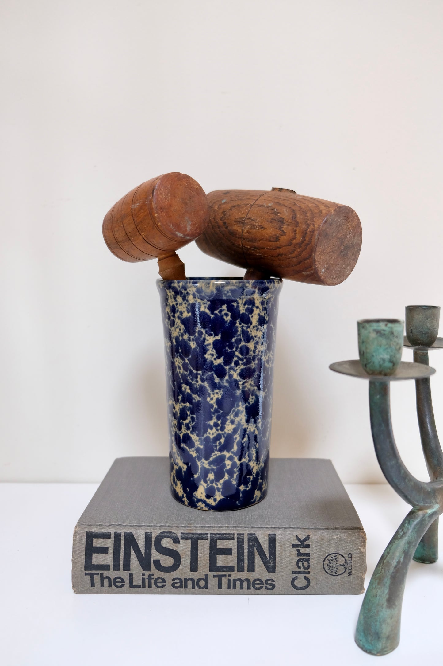 Bennington Pottery Dark Blue Agate Utensils Holder