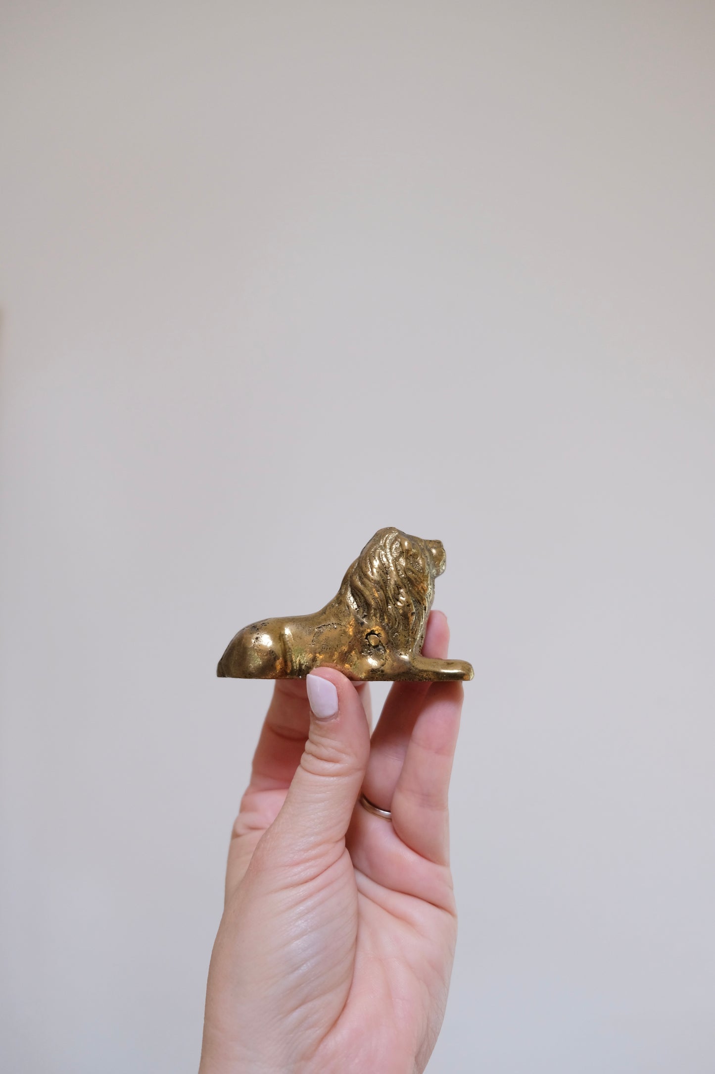 Petite Brass Lion Figurine