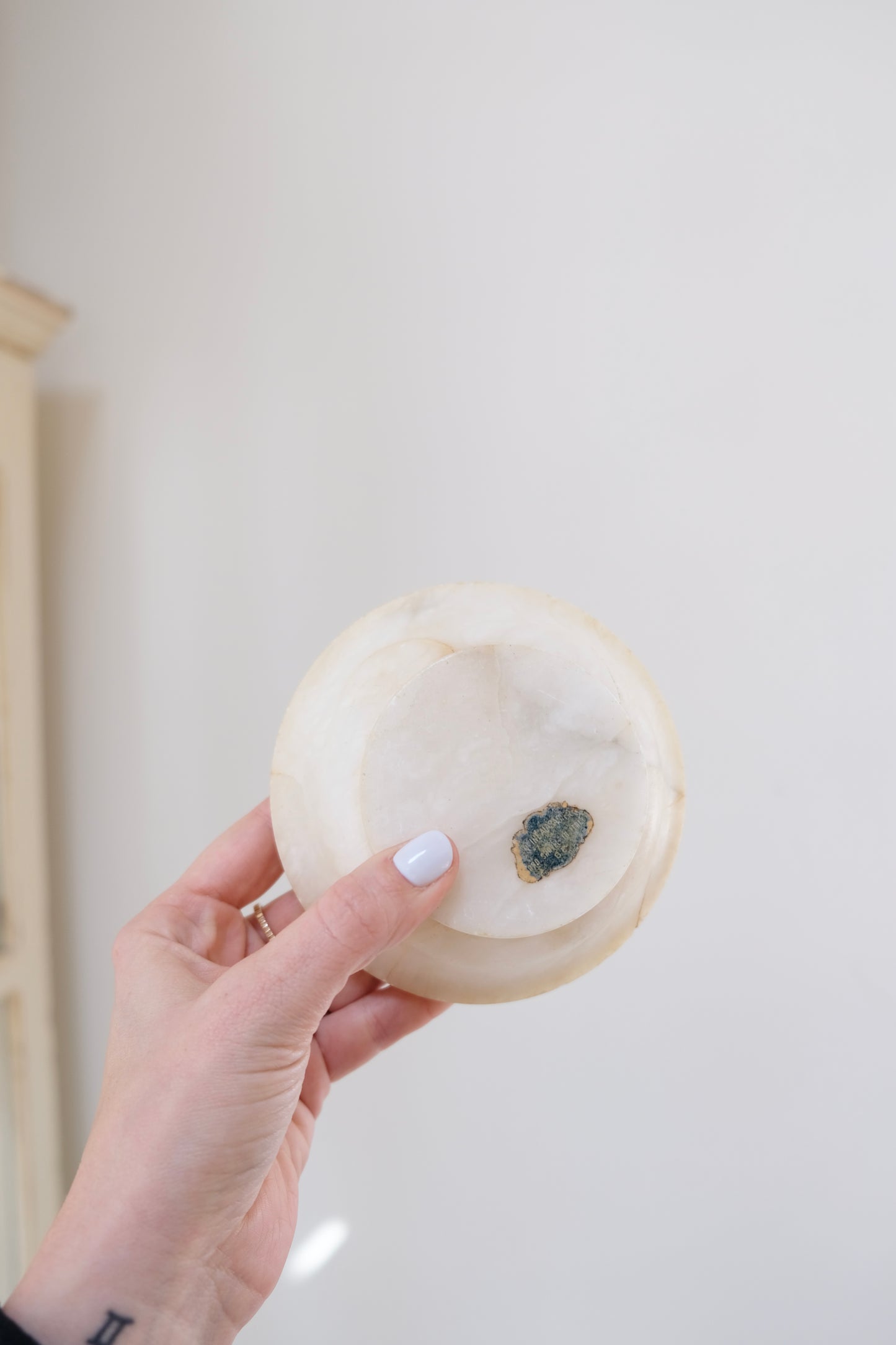 Sweet Vintage Lidded Alabaster Dish