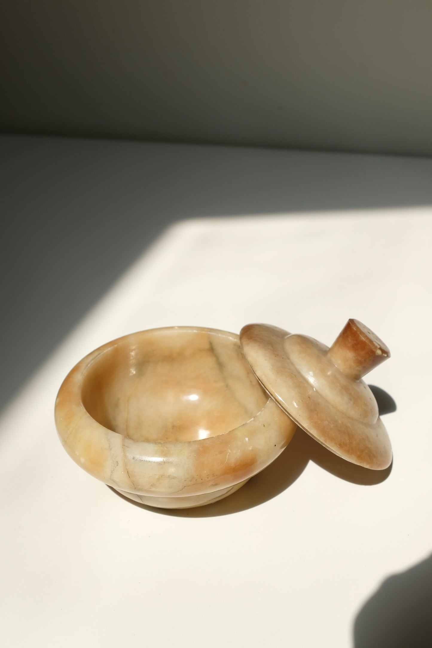 Vintage Alabaster Lidded Dish
