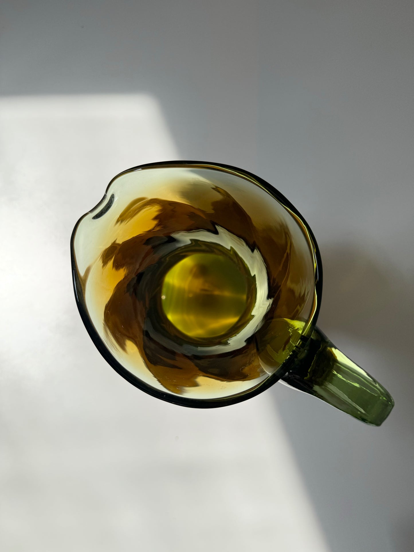 Vintage Bischoff Art Glass Kingstown 10" Pitcher in Burnt Amber