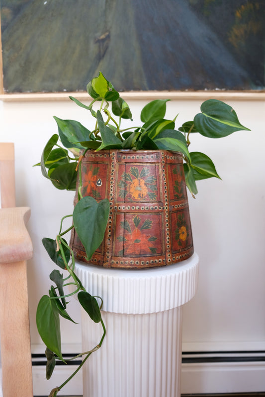 Antique Hand-Painted Floral Planters (Sold Separately)