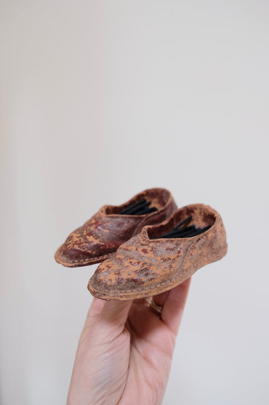 Vintage Miniature Syroco Wood Shoes