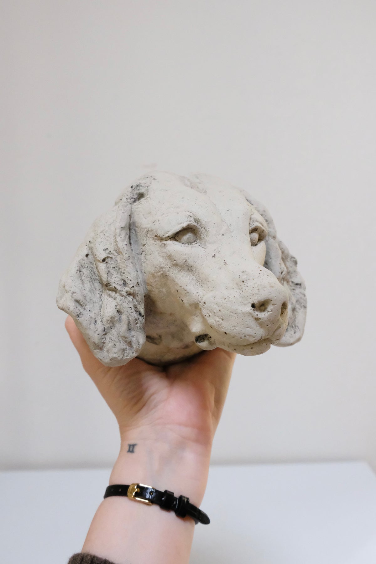 Vintage Concrete Dachshund Bust