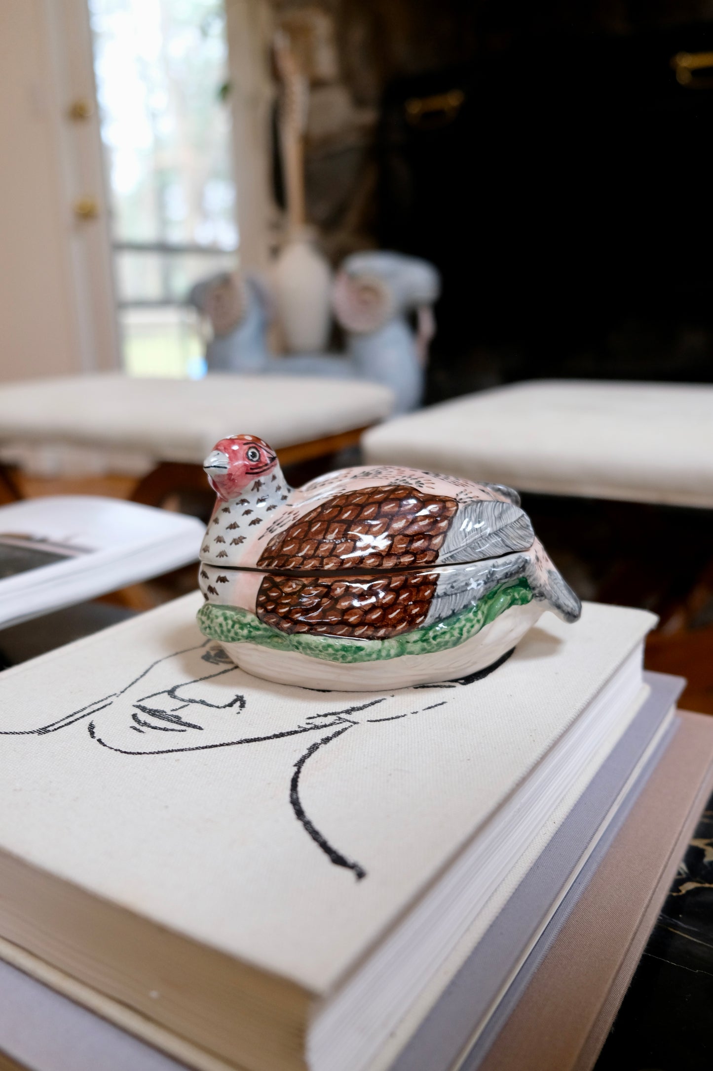 Vintage Italian Partridge Tureen by Ferlaro