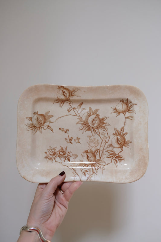 19th-Century English Ironstone Platter
Brown transferware “Pomegranate”