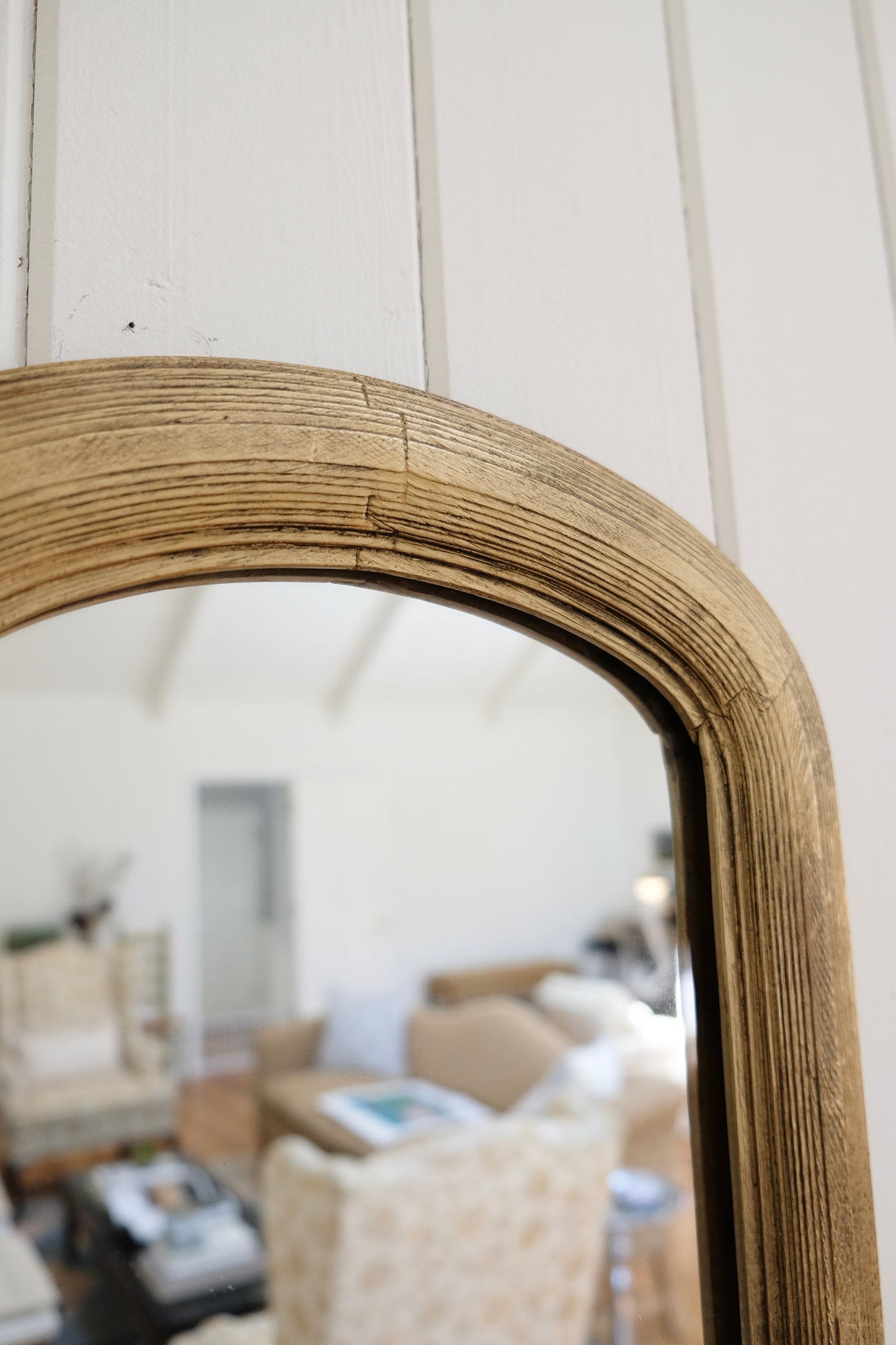 Antique Brass Framed Arched Wall Mirror