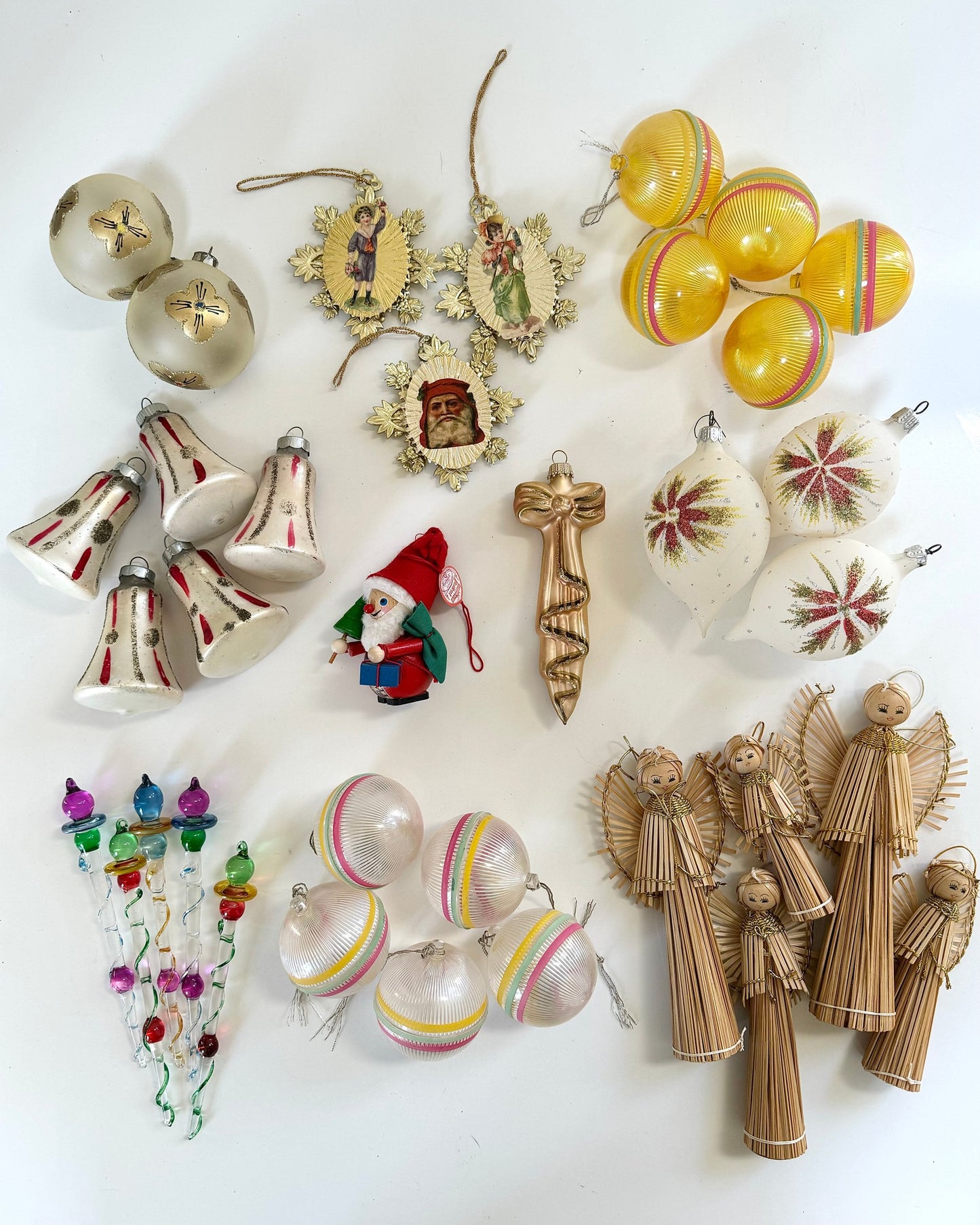 Vintage Straw Angel Ornaments