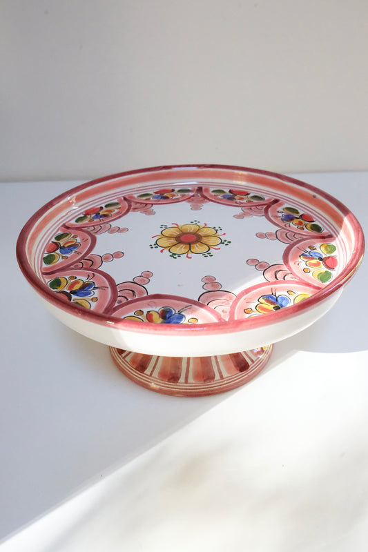 Vintage Italian Majolica Pedestal Bowl