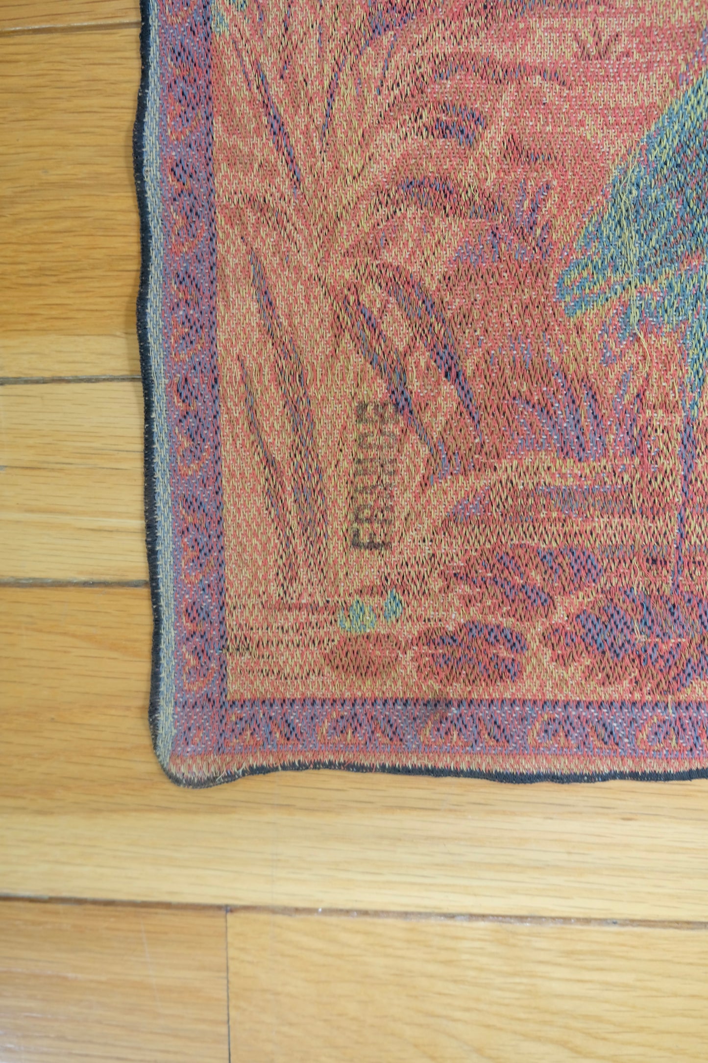 Antique Woven Bird French Tapestry