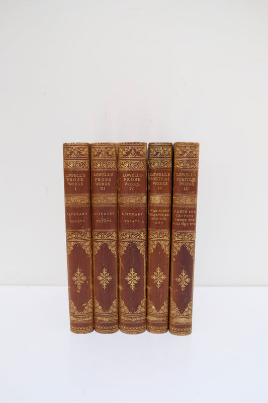 Five Antique Leather Lowell Volumes⁠