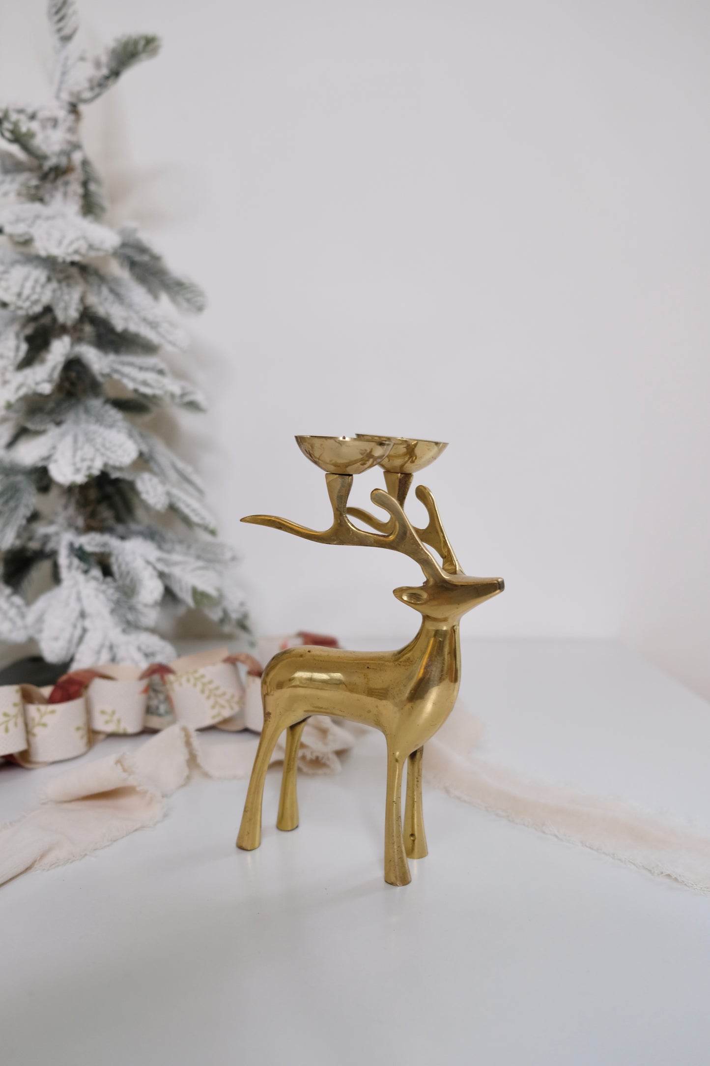 Brass Deer Candle Holder