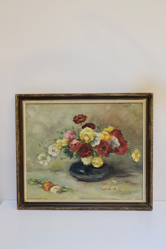 Vintage Signed Floral Still Life Painting