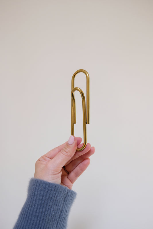 Large Vintage Brass Paper Clip