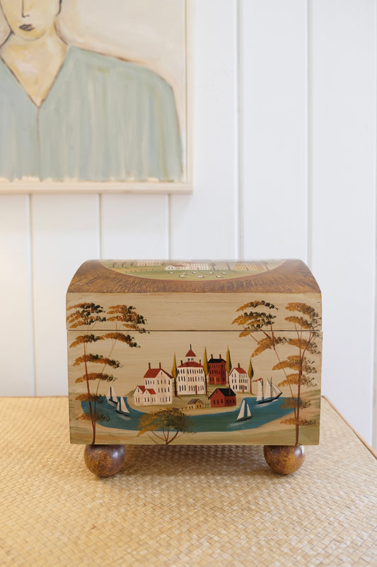 Vintage Hand-Painted Folk Art Box