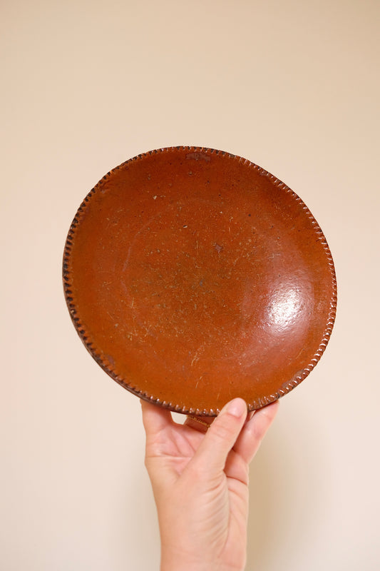 Vintage Clay Redware Plate