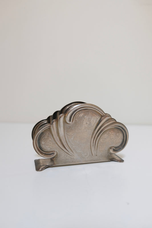 Vintage Silver Plated Wave Napkin Holder