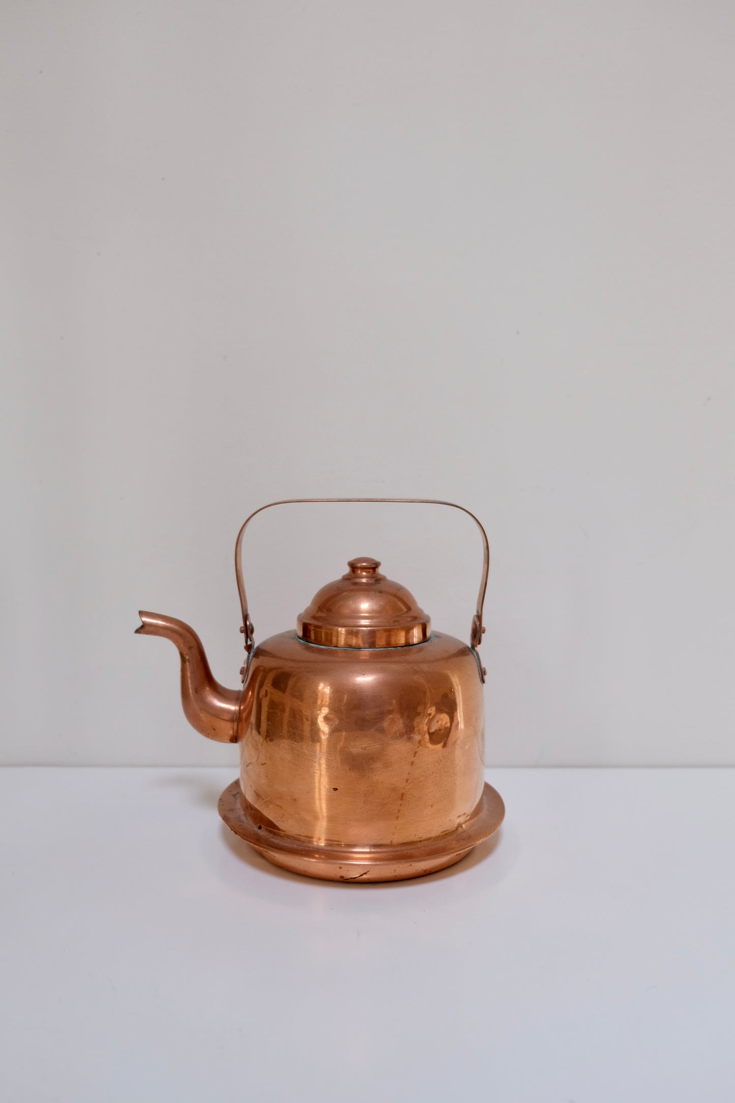 Finnish Copper Kettle by Peltiteos Q.Y. Helsinki — 7.5” x 8”