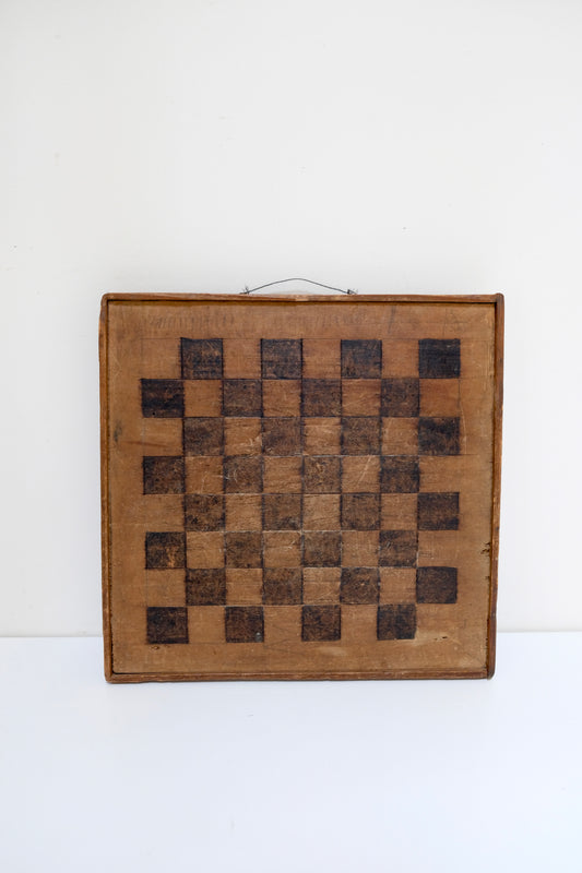 Antique Handmade Wooden Chess Board