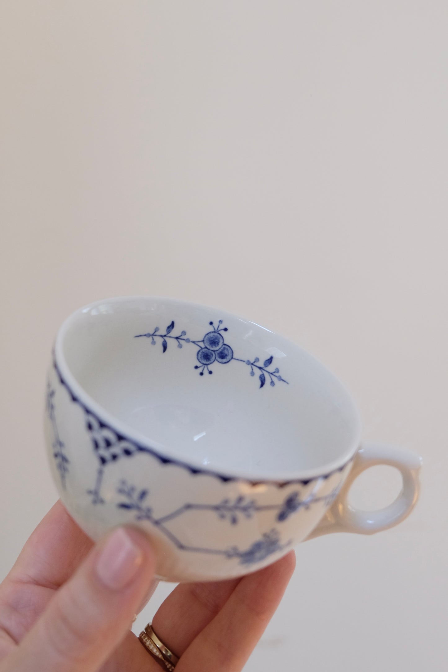 Vintage English Blue Fluted Style Tea Cups, Sold Separately