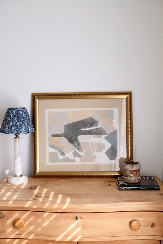 1967 Georges Braque Framed Lithograph, Oiseaux Beige