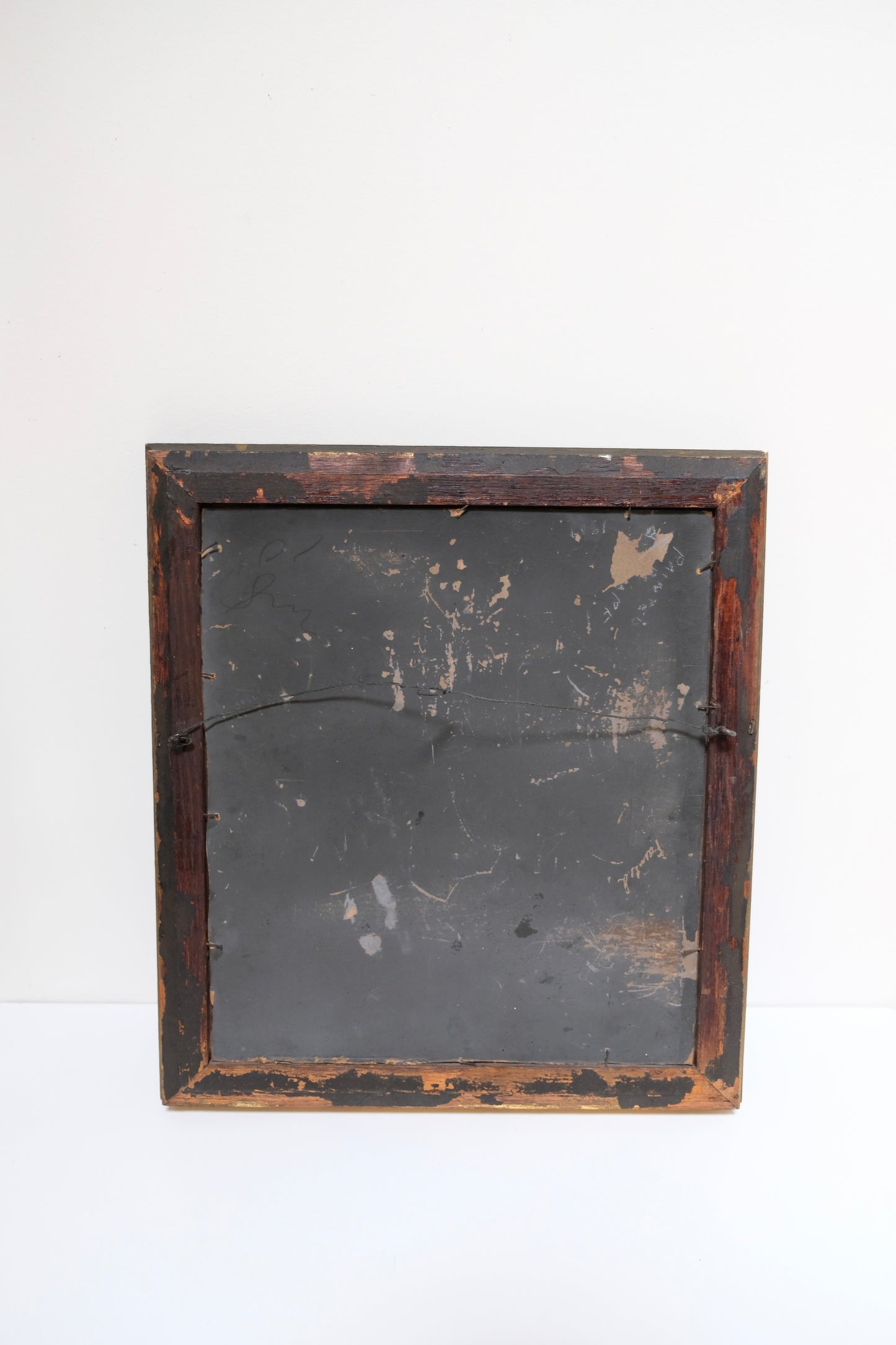 Antique Framed Oil Painting of a Cat (1909)