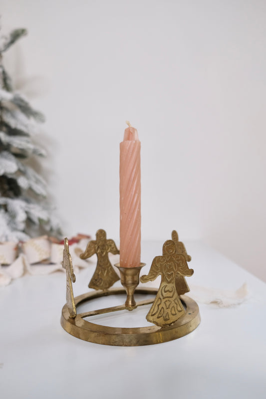 Vintage Brass Angel Candle Holder