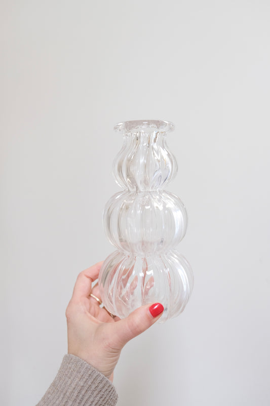 Vintage Glass Stacked Bubble Vase