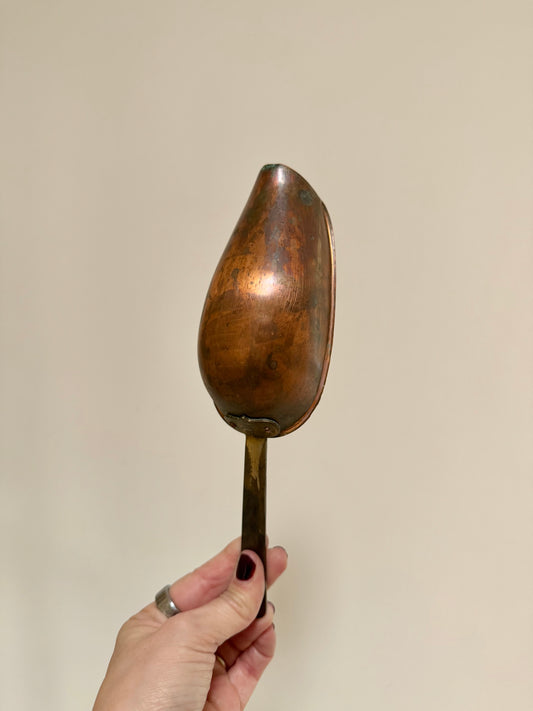 Solid Vintage Copper Scoop — 9” x 3”
