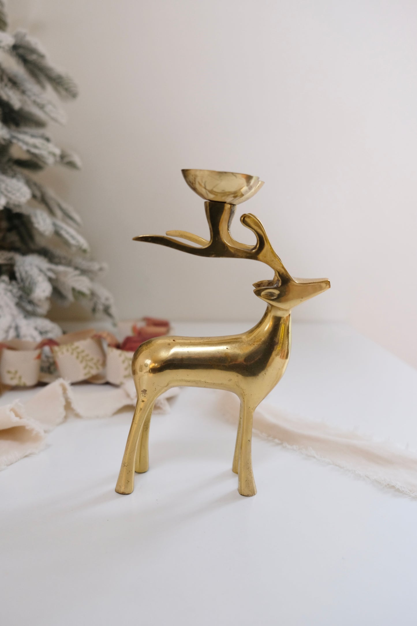 Brass Deer Candle Holder