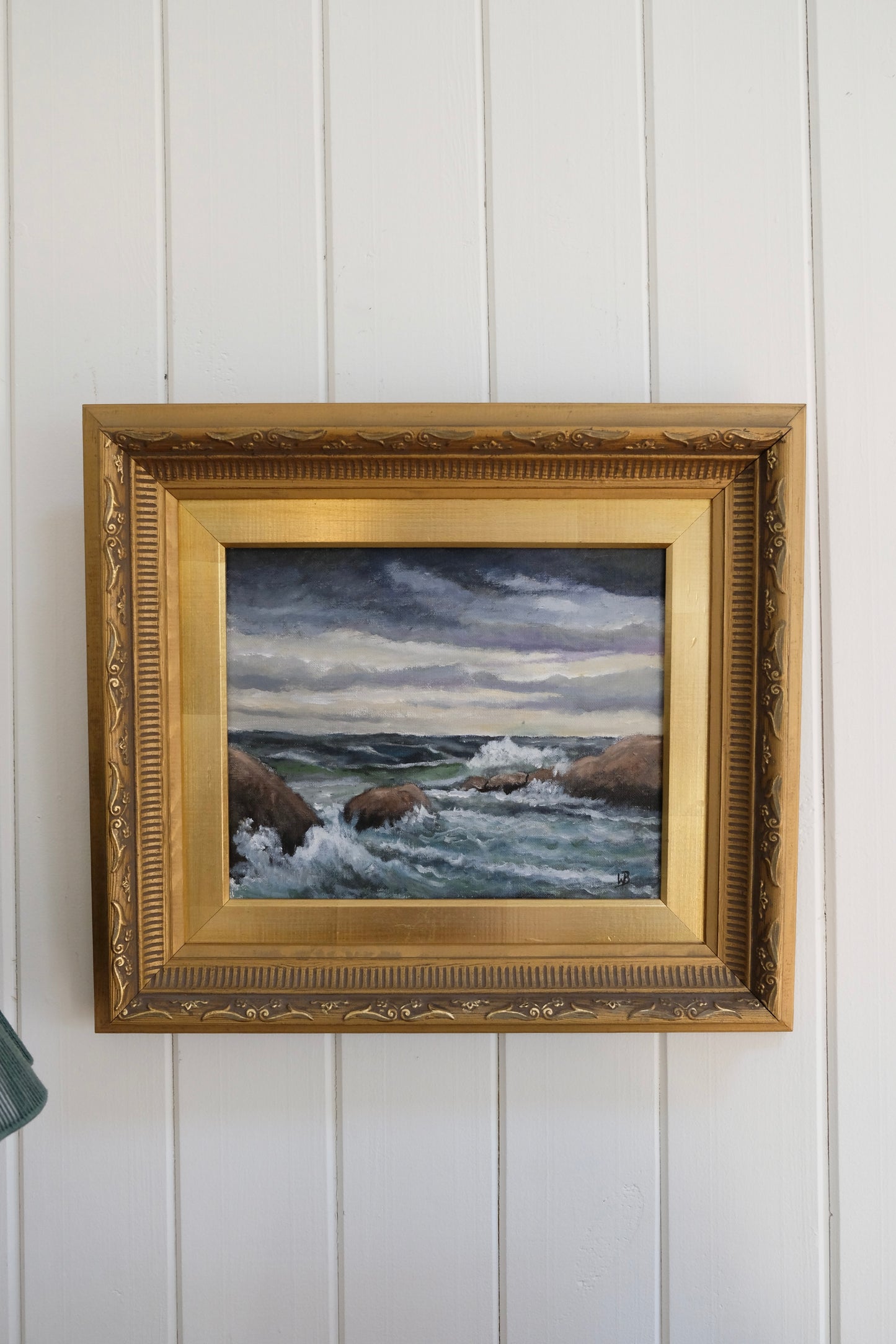 Vintage Signed Moody Sea Painting