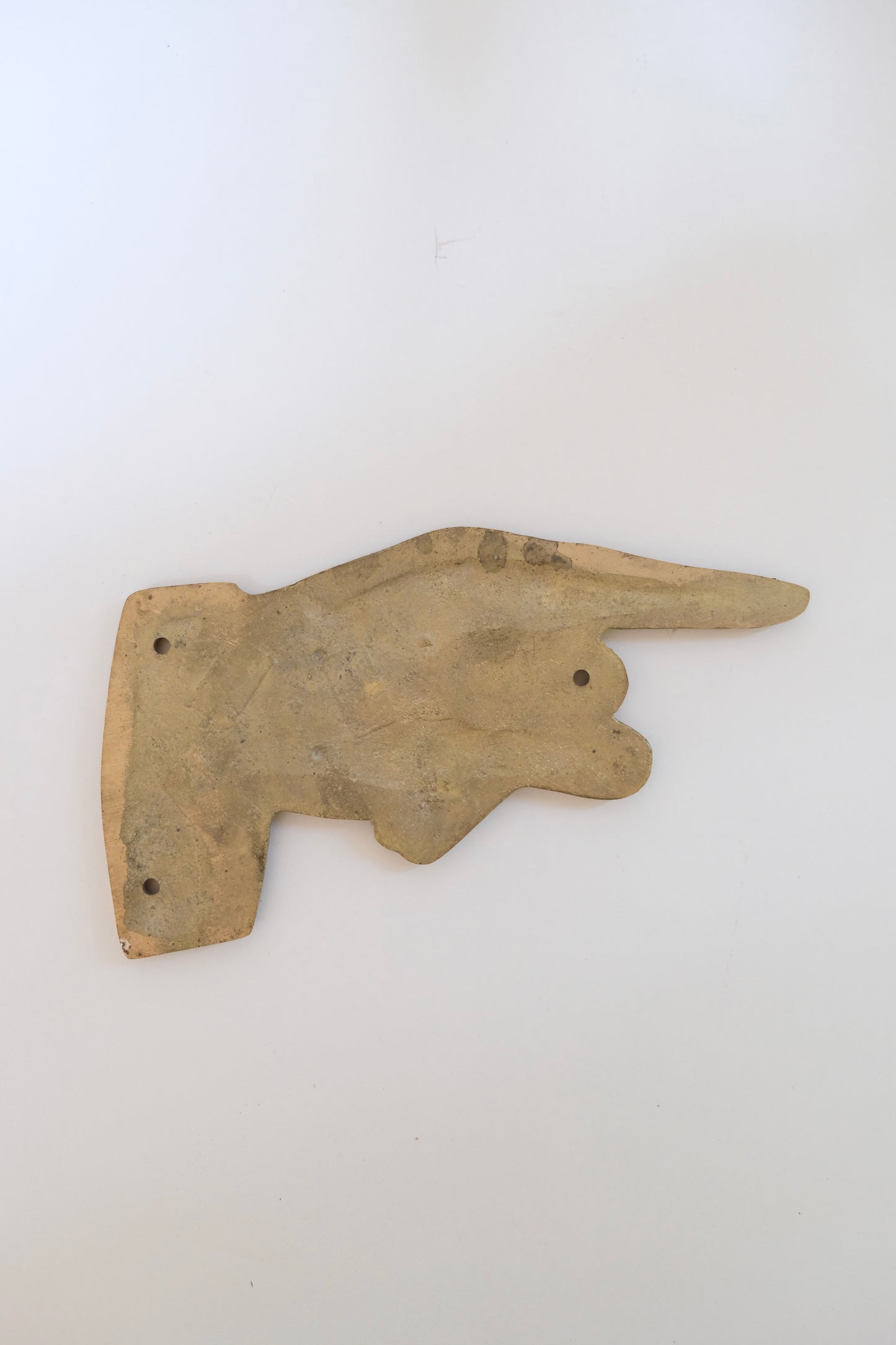 Brass Pointing Hand “Toilet” Sign, Vintage Directional Hand