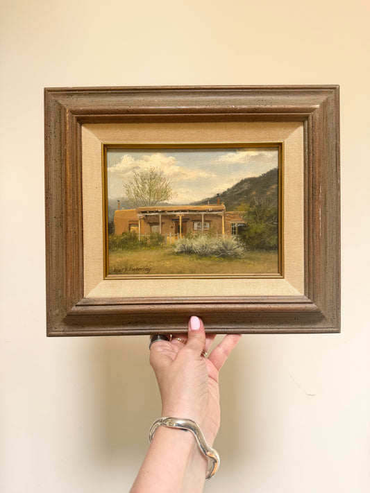 Vintage Signed Adobe Painting, Janet Kimberling