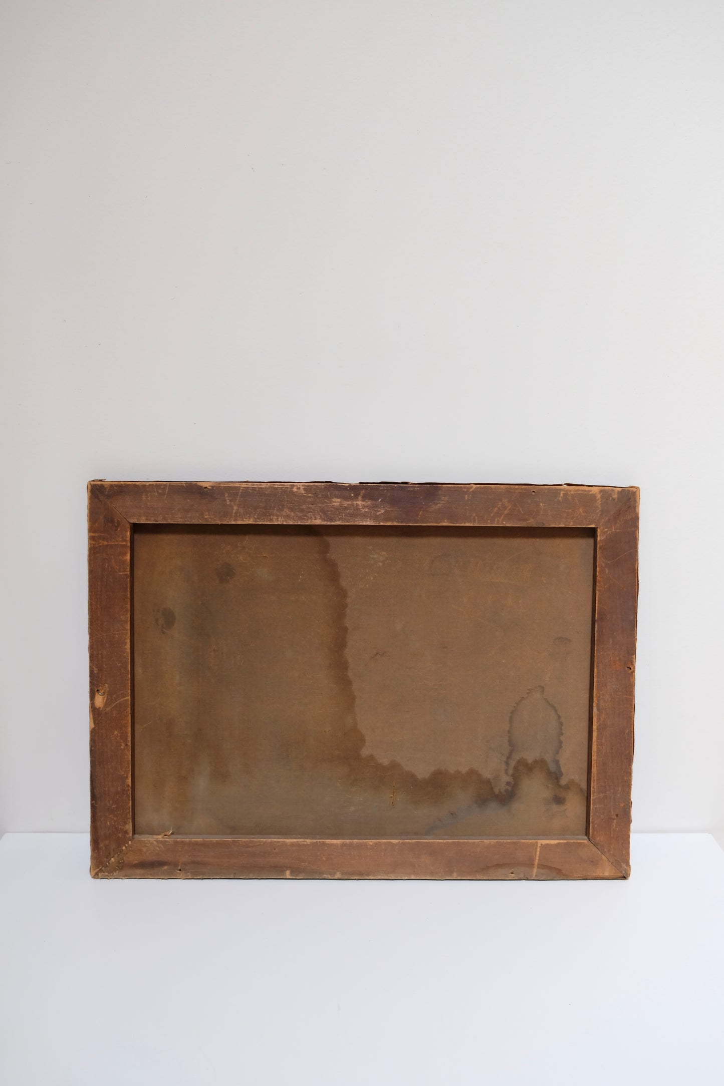 Sleeping Puppy Antique Oil Painting