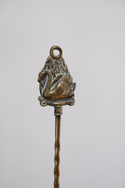 Antique Brass Toasting Fork with Swan Handle