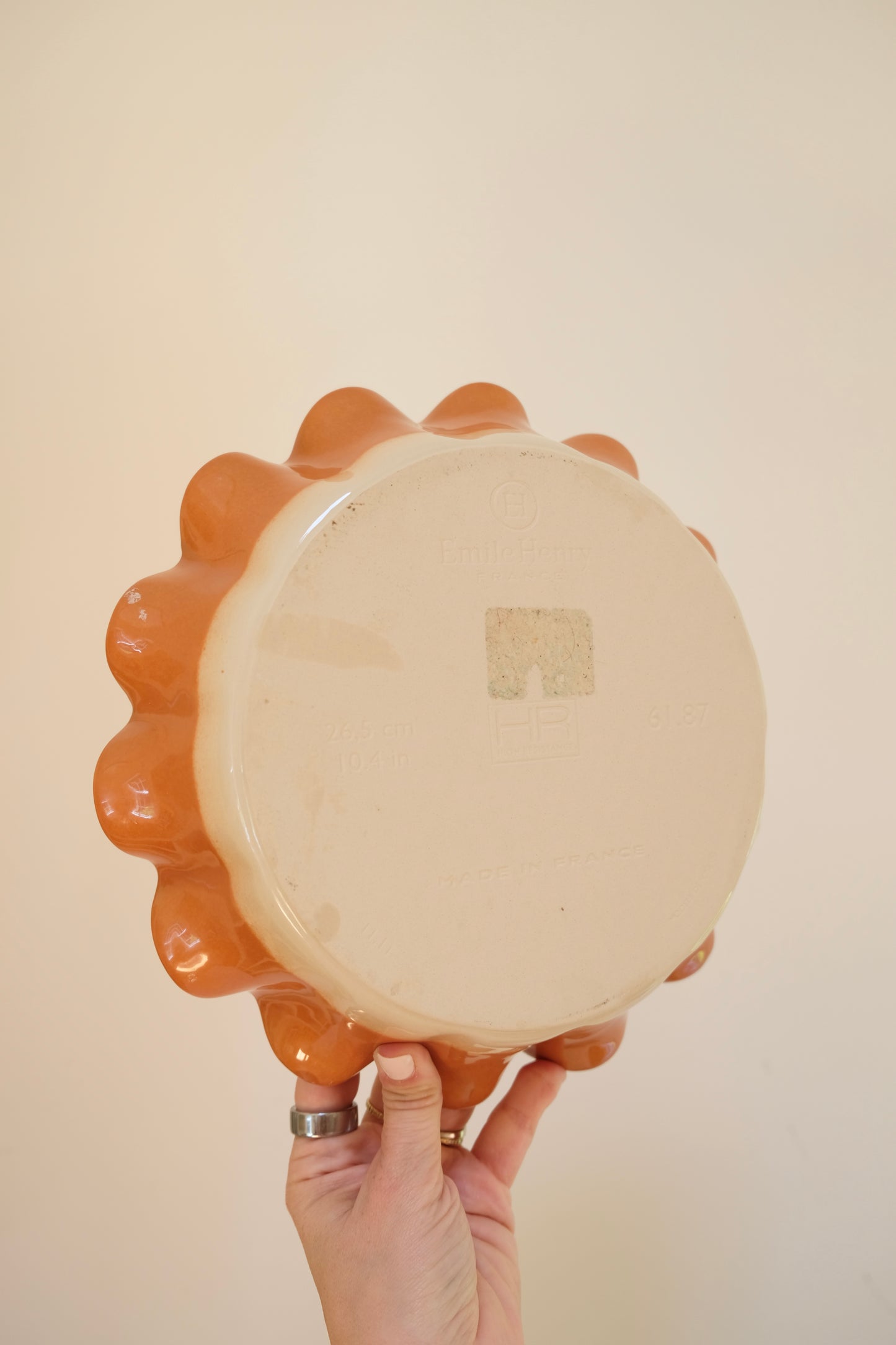 2005 Emile Henry 10" French Ceramic Wavy Pie Dish