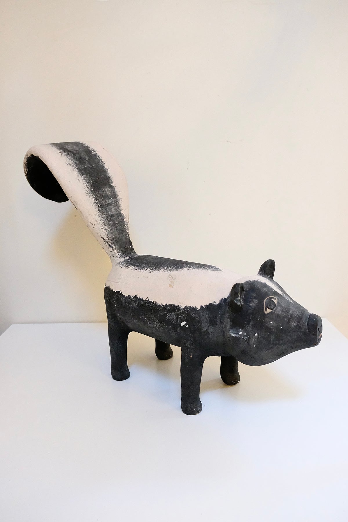 Vintage Folk Art Skunk Sculpture