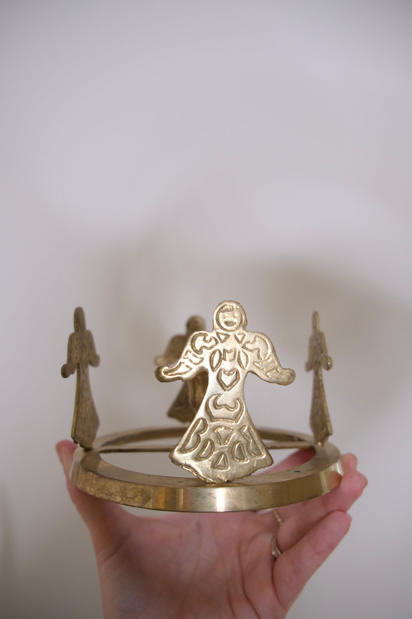 Vintage Brass Angel Candle Holder