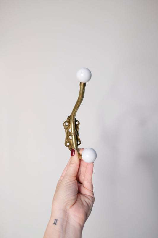 Vintage Brass Round Knob Hook