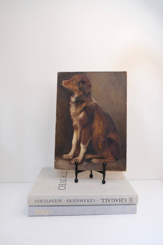 Antique Oil Painting of a Sweet Pup