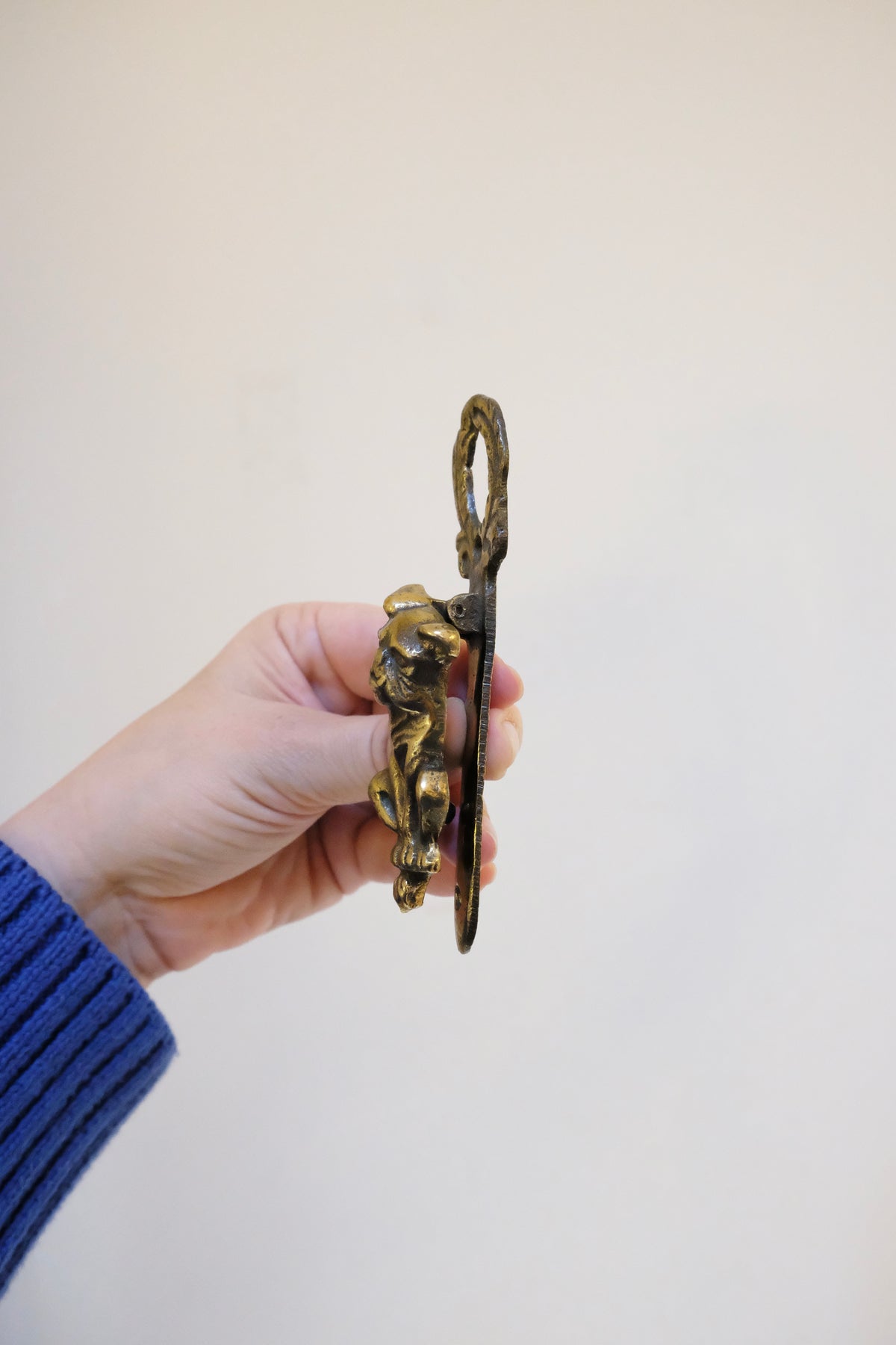 English Brass Bulldog Door Knocker
