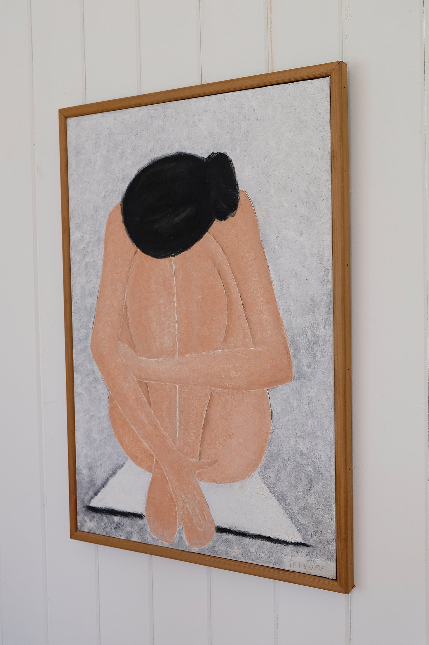 Signed Vintage Modernist Nude Painting