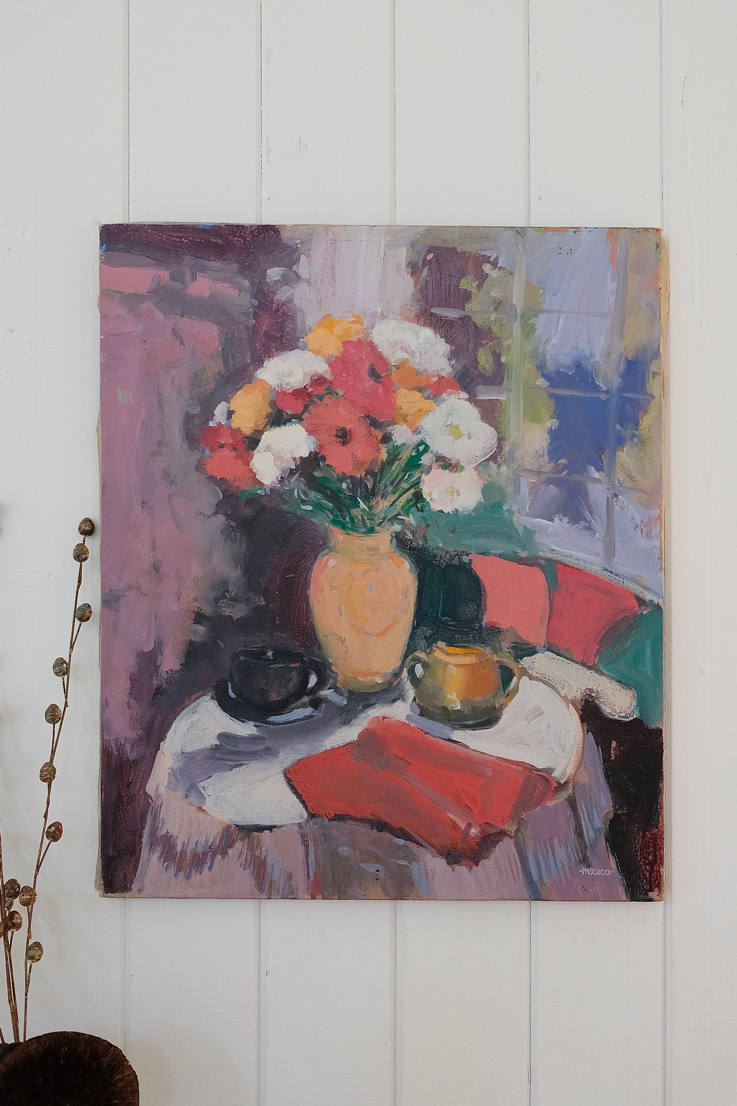 Vintage James R. Pascucci Floral Still Life Painting