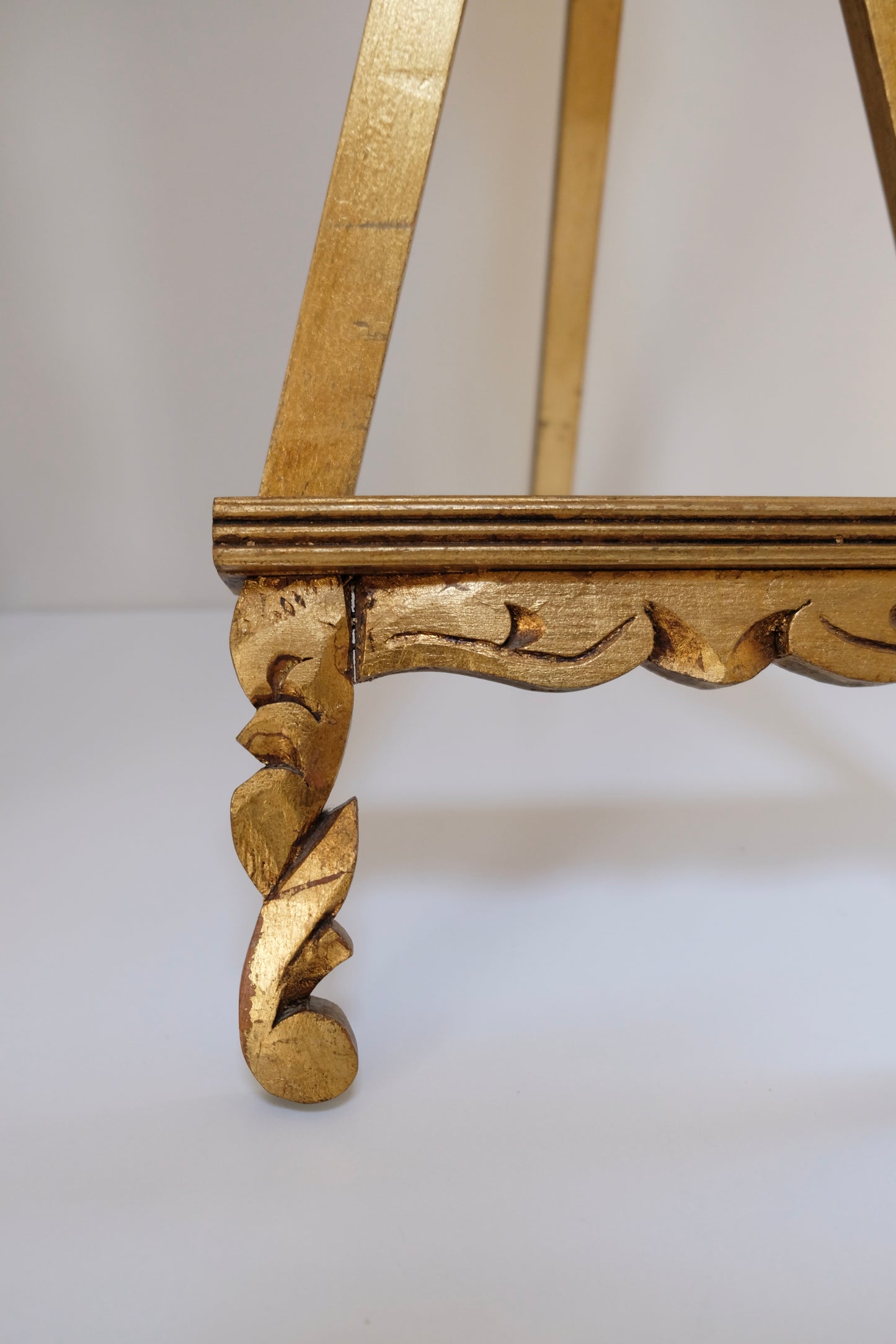 Hand-Carved Gilded Wooden Easel — 30” x 11”