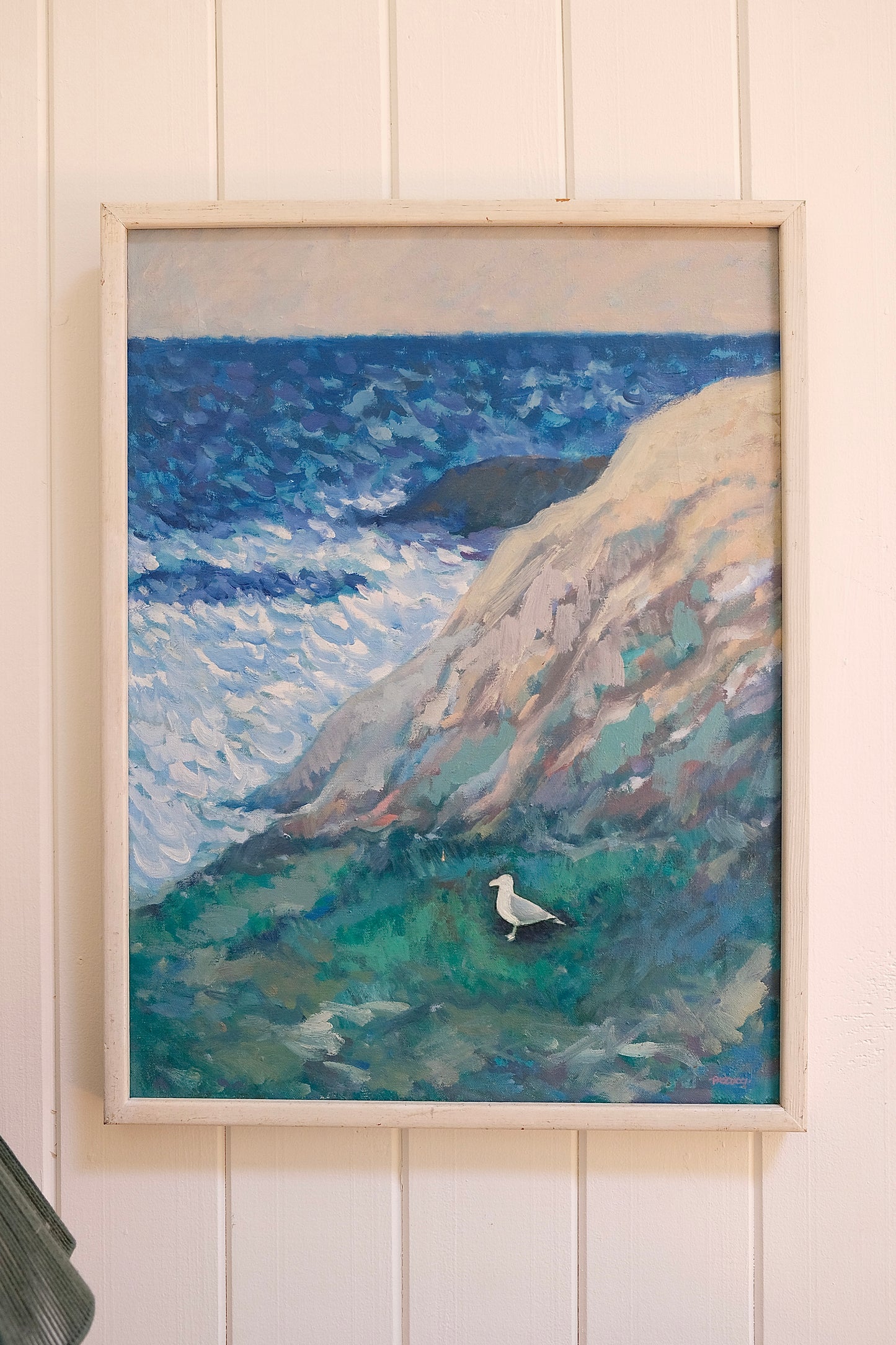 Vintage James R. Pascucci New England Coastline Oil Painting