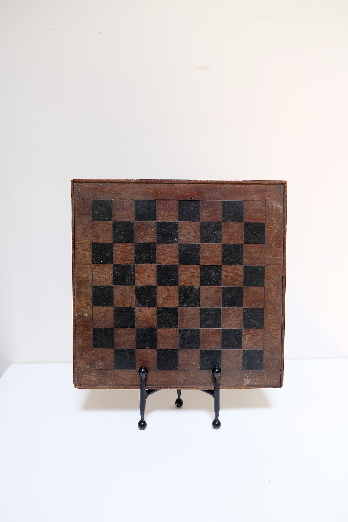 Antique Primitive Hand-Made Wooden Checkers Game Board