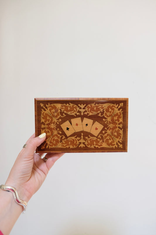 Vintage Italian Marquetry Card Box