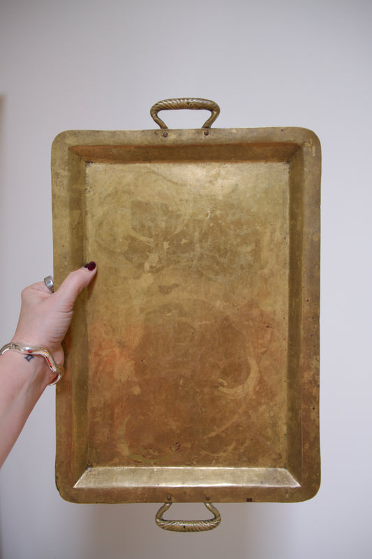 19th-Century Russian Brass Tray (Moscow Factory Mark)