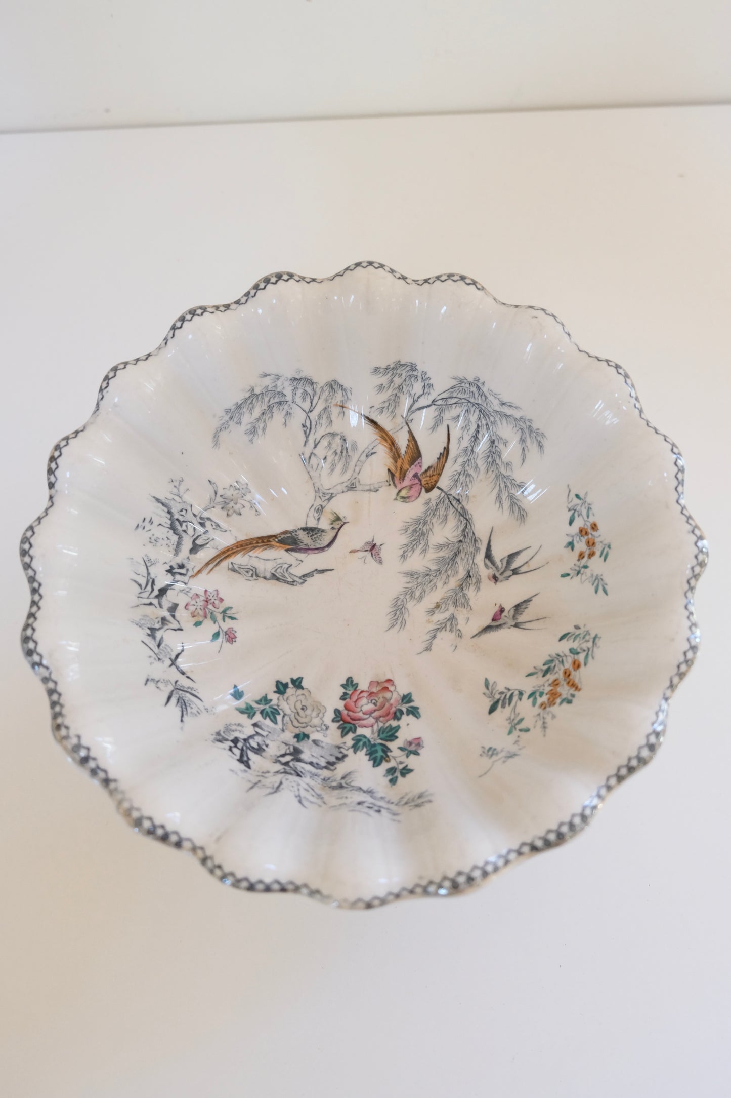 Royal Stone China Antique Pedestal Bowl, Thomas Elsmore & Son, England