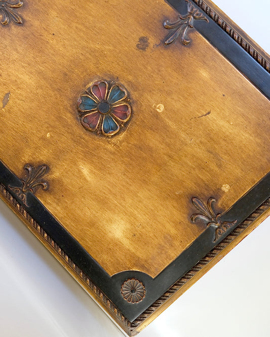 Gorgeous Wooden Floral Lined Box